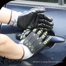 SRSAFETY guantes mecánicos recubiertos de nitrilo recubierto de punto 13G recortado 5, guantes TPR
